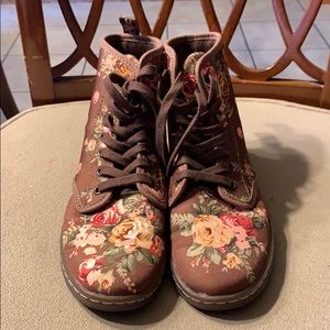 Dr. Martens brown floral boots